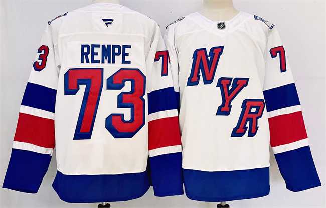 Mens New York Rangers #73 Matt Rempe White 2024-25 Stadium Series Stitched Jersey->new york rangers->NHL Jersey